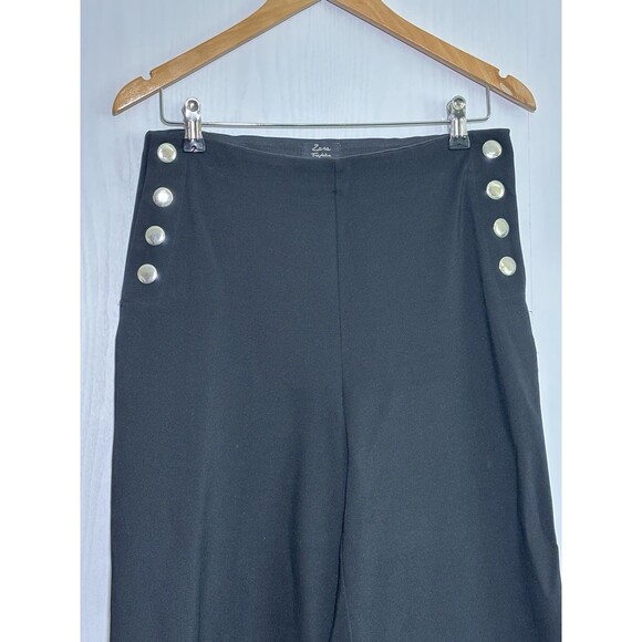 Zara Trafaluc Culottes Pants Womens Medium Black Wide Leg Cropped Pull On Sailor - Picture 2 of 10